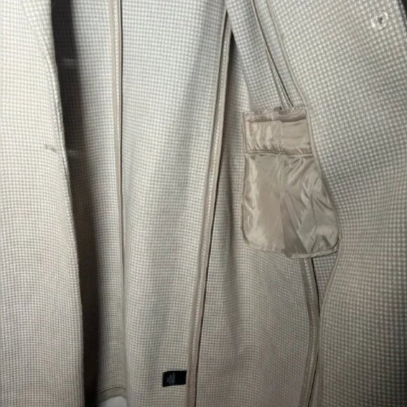 RW&Co Fitted Long Print Coat with Tailored Collar and Pockets - Size XL in Cream - Picture 5 of 9